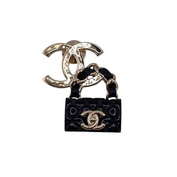 CHANEL Black Coco Mark Brooch - Picture 1 of 9